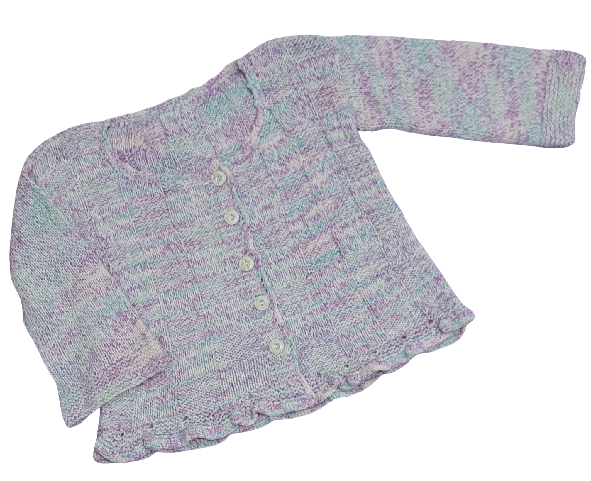 Karışık Renkli El Örgüsü Hırka