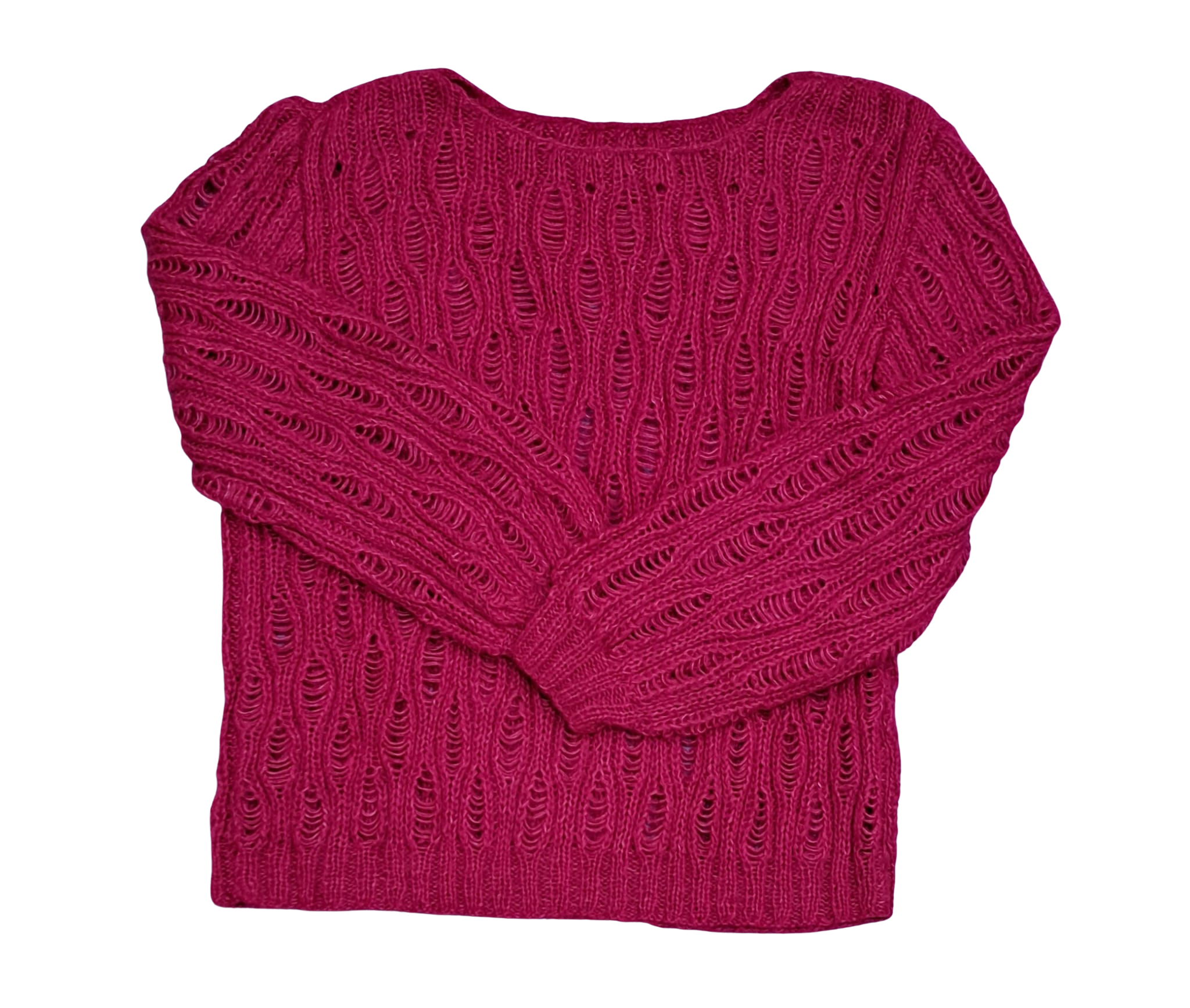 Fuşya El Örgüsü Kazak