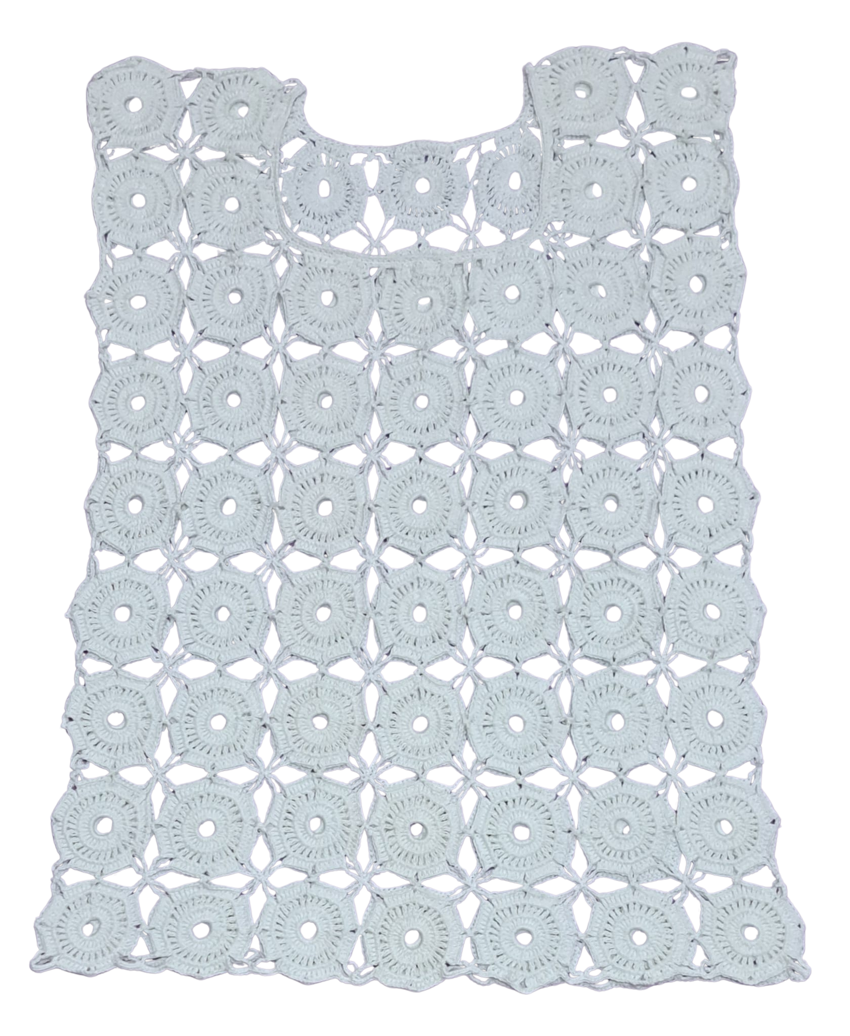 Beyaz El Örgüsü Motifli Yazlık Bluz